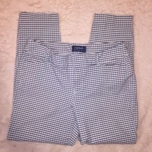 Old Navy Pixie Pant Blue Gingham Check Ankle Crop
